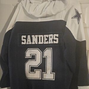 Dallas Cowboys Navy and White Sanders 21 Hoodie